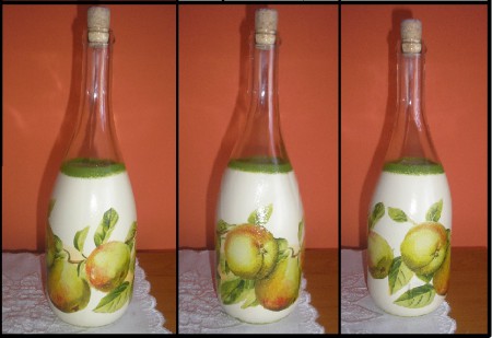 ozdobná fľaša s motívom jabĺčok /na jablkovicu, sirup.../ /3,70 €/